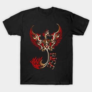 Rise up like a Phoenix from the ashes. Copper and Red Phoenix in a Tribal / Tattoo Art style T-Shirt